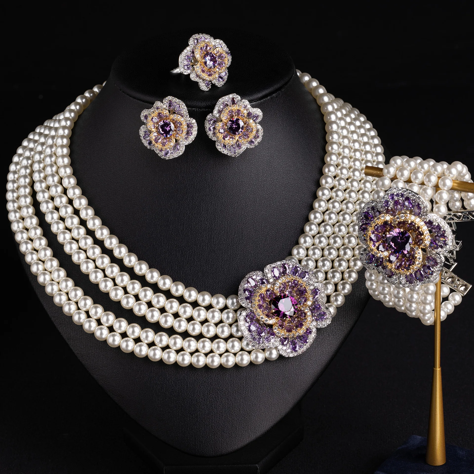 طقم مجوهرات من 5 قطع لحفلات ال - مراجعة Pearl Necklace Set وسعره