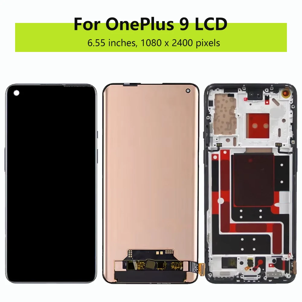 6.55\'\' AMOLED For OnePlus 9 LCD Display Touch Screen 1+9 LE2113 LE2111 LE2110 LE2117 LE2115 LCD Digitizer Assembly Replacement