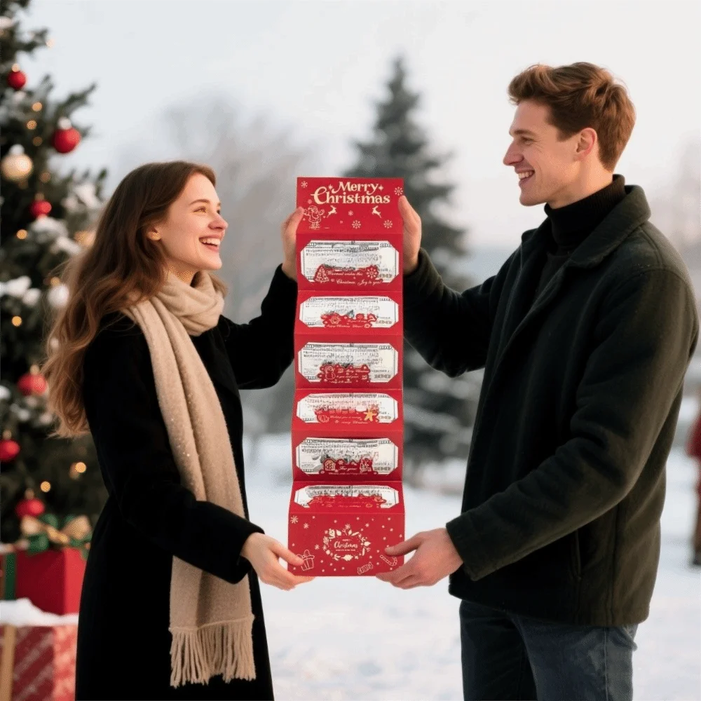 

2 комплекта, рождественская денежная открытка Санта-Клауса, конверт, 6 позиций, красная складная банкнотная открытка, Navidad Elk