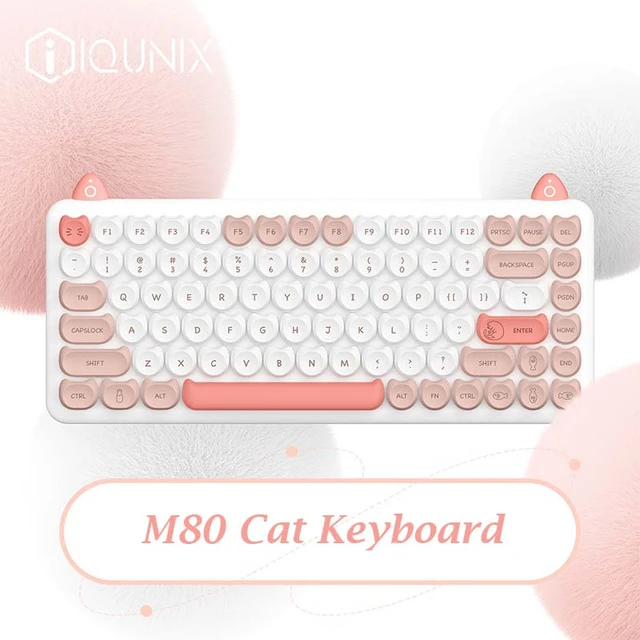 Iqunix m80 purry catワイヤレスメカニカルキーボード、kailhブルー/レッドスイッチ付き - AliExpress 7