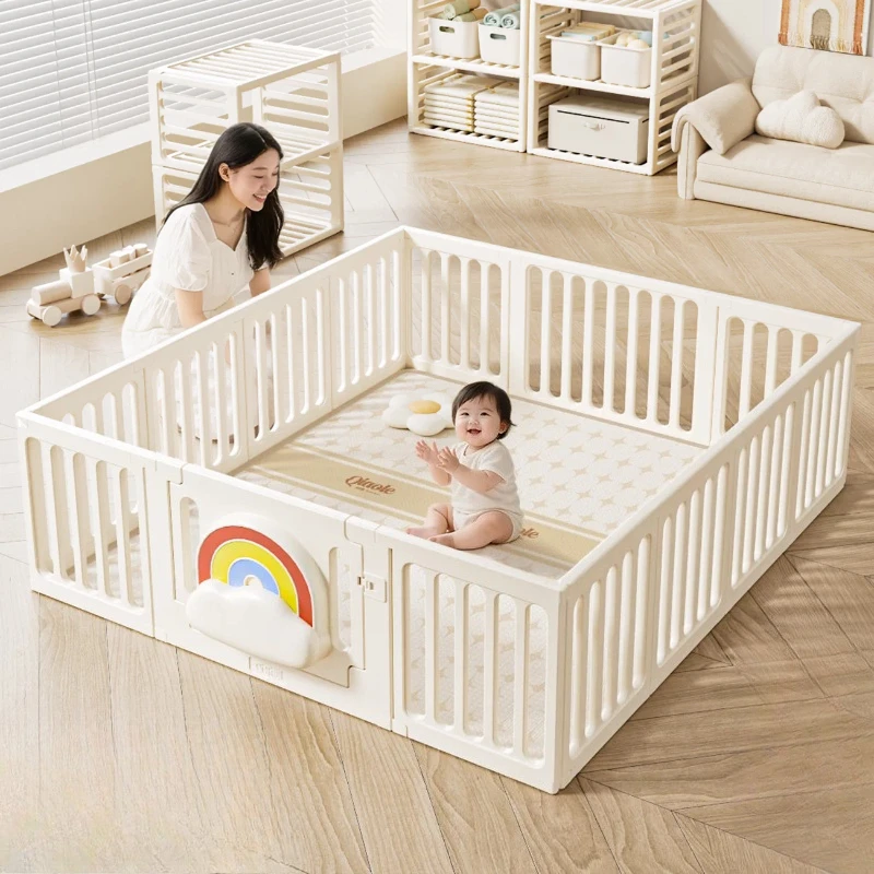 

Портативный складной регулируемый расширяемый манеж-ограждение для детей, безопасные ворота для игр в помещении и на улице, прочная нетоксичная сетчатая ограда для малышей