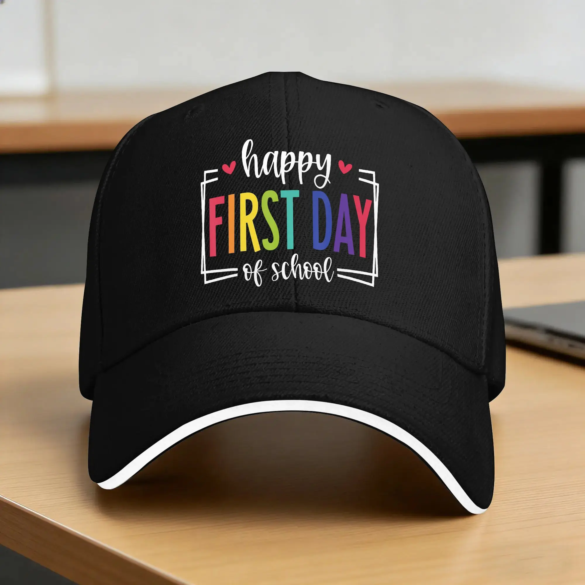 Happy First Day of School Casual Baseball Cap  Outdoor Sports Hip Hop Hats Summer High Quality Baseball Caps