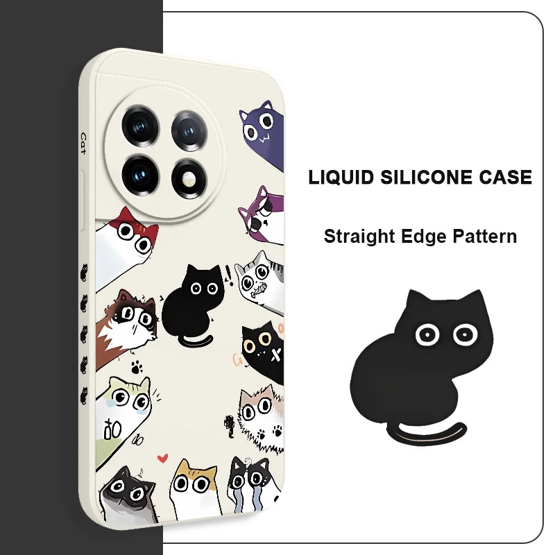 Watch Calico Phone Case For Oneplus 12 12R 11 11R 10 10R 10T 9R 9RT 9 8T 8 7 7T Pro 5G Liquid Silicone Cover