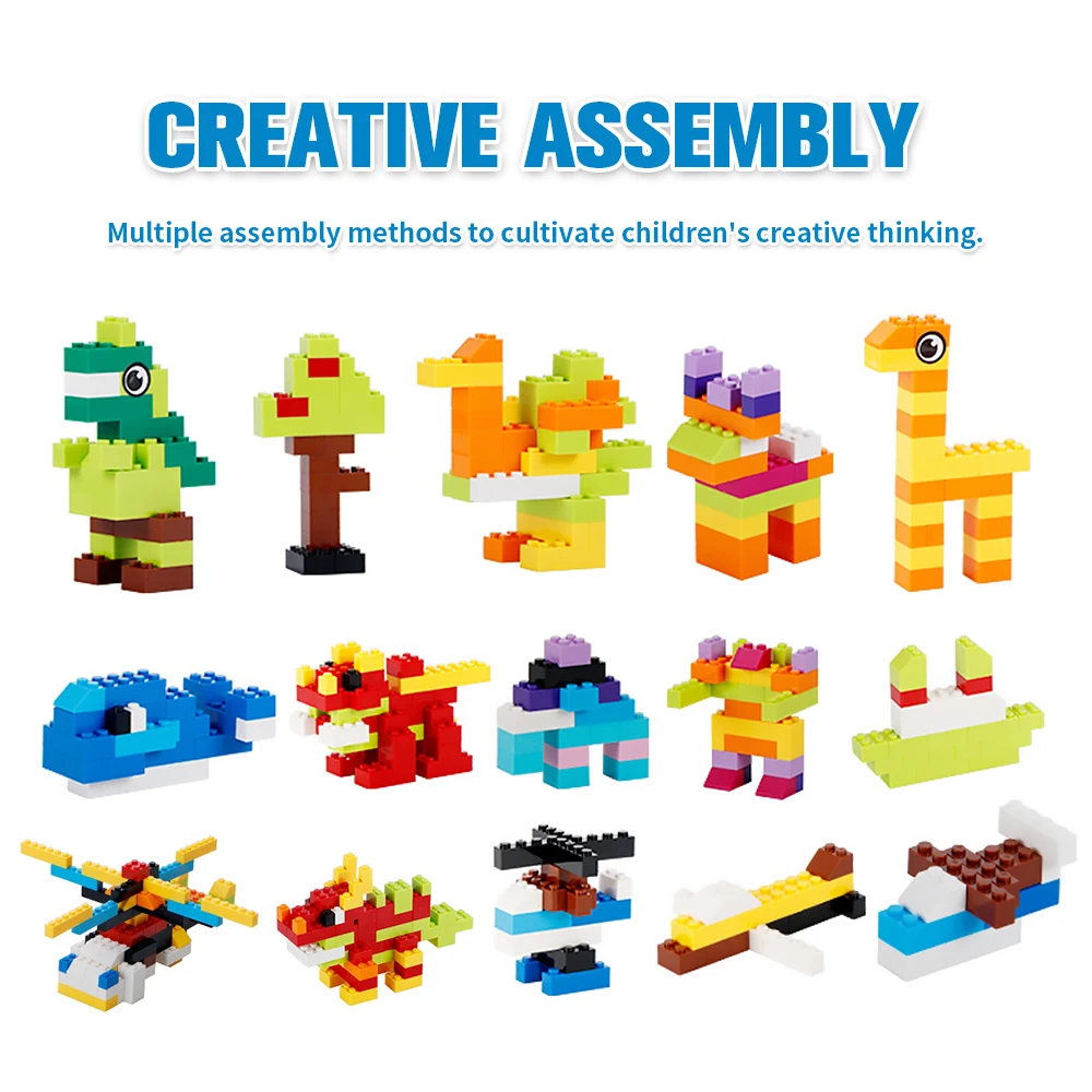 500/1000PCS Building Blocks Basic Parts Small Size Classic Bricks Accessories Toys for Kids Compatible with Mini Action Figures