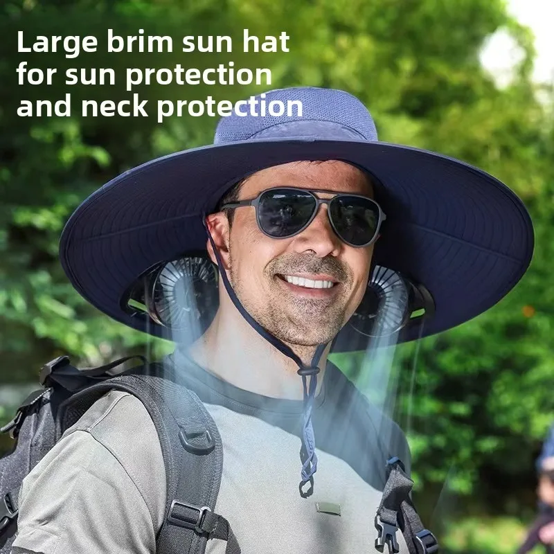 

Anti-ultraviolet air conditioning fan fisherman hat cross-border explosions outdoor fishing summer sun protection hat
