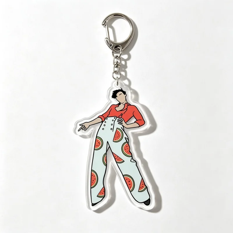 Harry Styles Watermelon Sugar Acrylic Keychain 6CM Custom Cute Aesthetic Idol Figure Key Ring Pendant Bag Charm Fans Gift