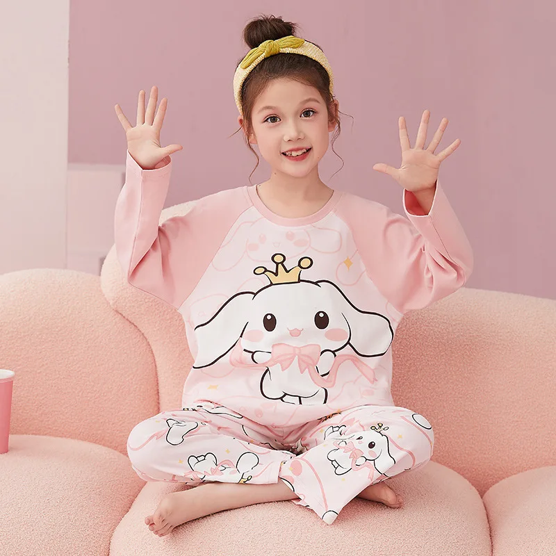 Lovely Pochacco Fashion Pajama Sets Girls Popular Print Comfortable Soft Night Clothes Set Long Sleeved Pants Autumn Winter