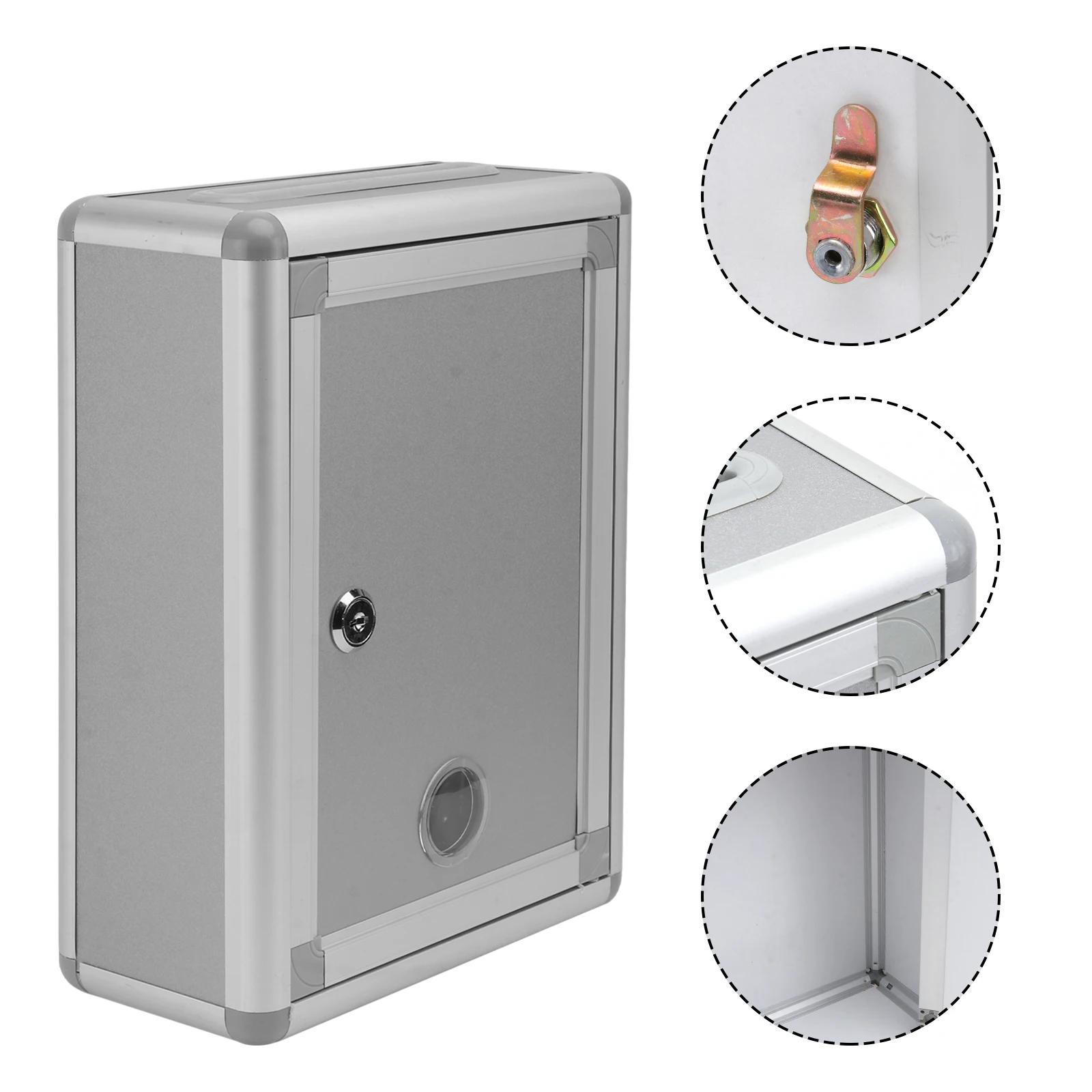 

Aluminium Alloy Mailbox Small Wall-mounted Suggestion Box Decorative Post Box Retro Design Lightweight Waterproof