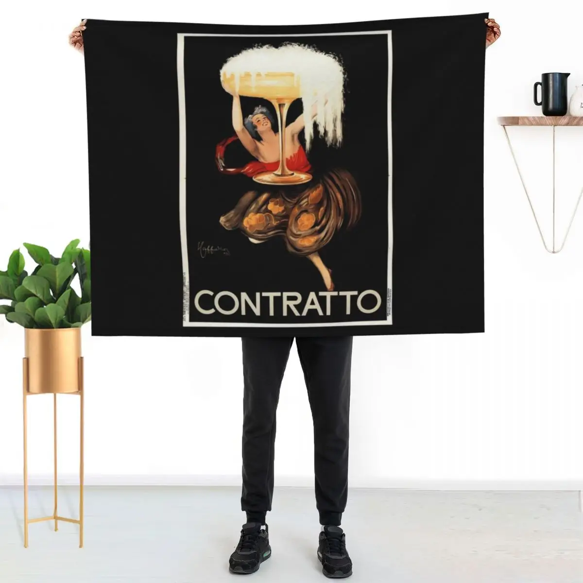 CONTRATTO SPARKLING WINE 1922 Italy Alcohol Advertiset Throw Blanket Weighted Moving Bed linens Soft Plush Plaid Blankets