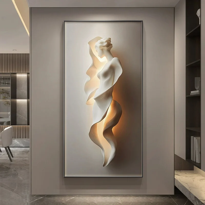 Art Figures LED Wall Lamp For Living Room Background Corridor Hotel Home Decoration Luster Hanging Painting Modern Mural Light ﻿