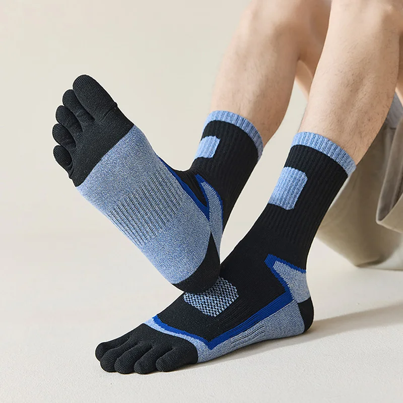 3/6 Pairs Man Sport Toe Short Socks Compression Sweat-Absorbing Fitness Outdoor Basketball Bike Hiking Five Finger Socks Student
