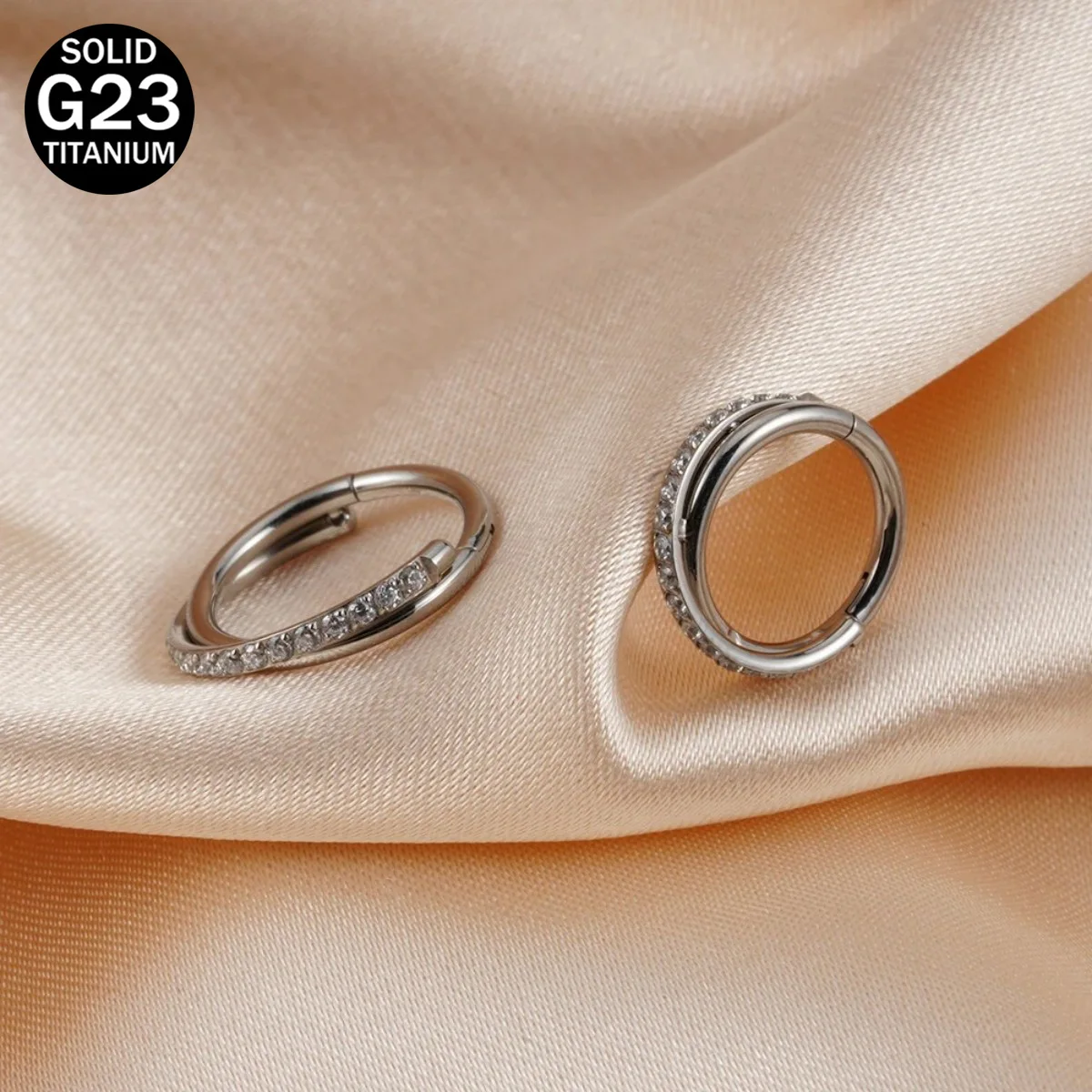 16G Implant Grade Titanium Hinged Seamless Earrings 8mm 10mm Clicker Hoop Ring for Cartilage Helix Rook Septum Daith Tragus