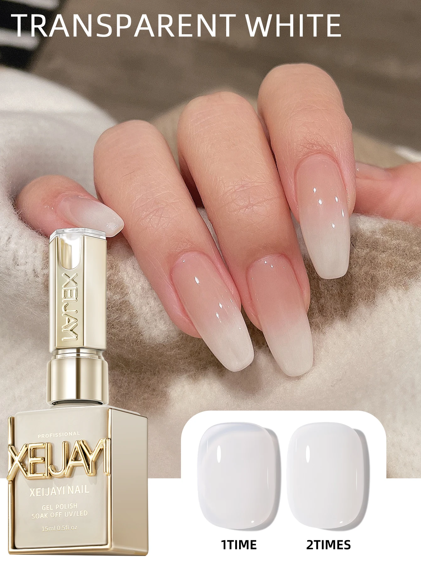 15 ml Schwarz-Weiß-Gel-Nagellack-Starter, rein, losweken, kein Abwischen, Nagel-Gel-Nagellack, geeignet für alle Jahreszeiten, 4 Farben zur Auswahl