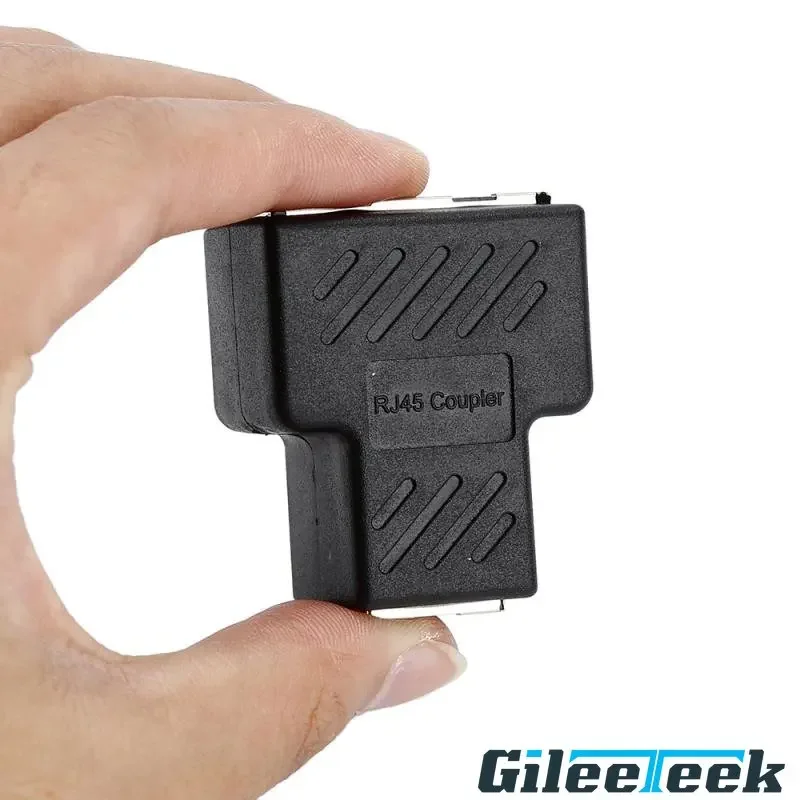 Conector do cabo de rede RJ45, Tee Head Network Cable Splitter, computador Butt Connector, 1 a 2 Network Extender