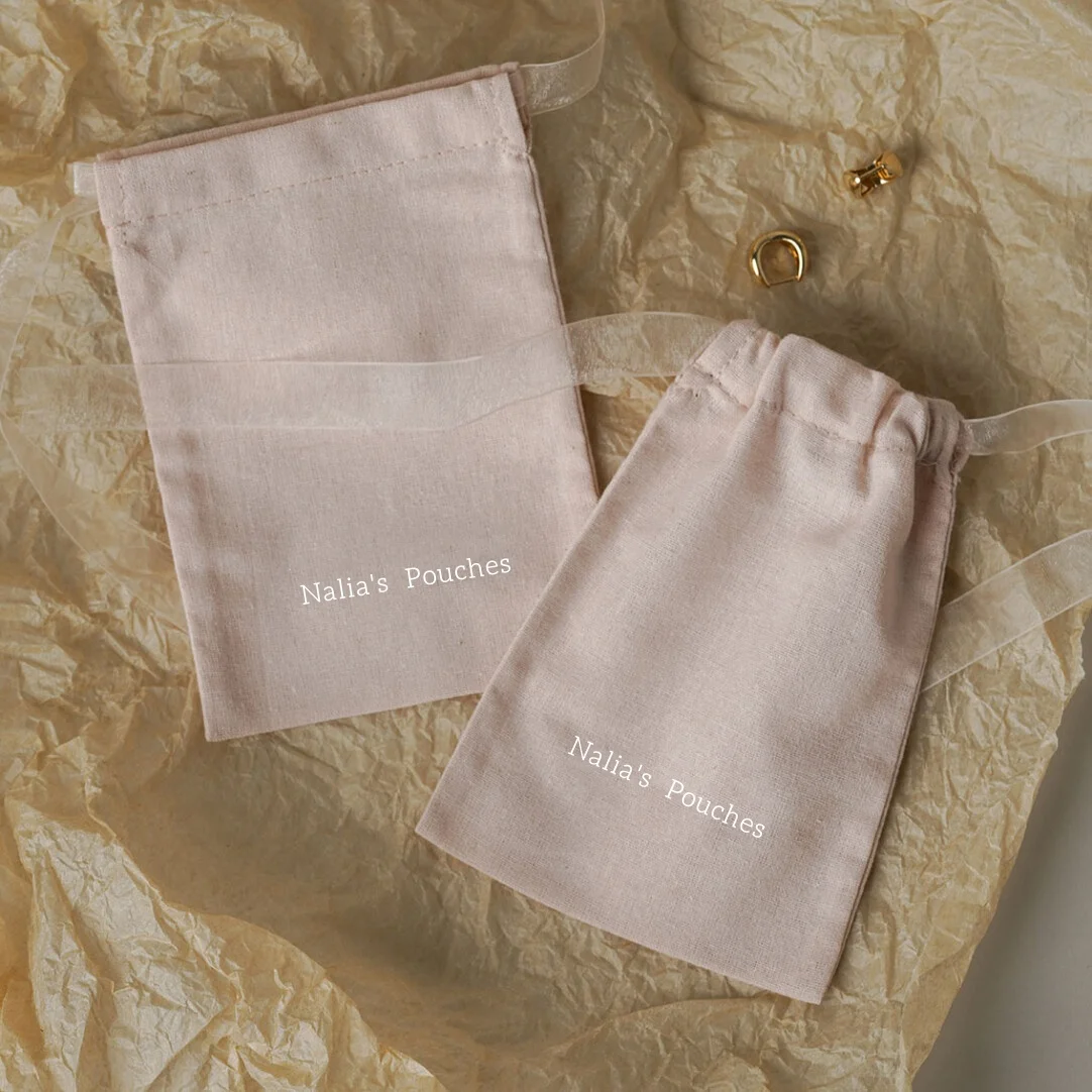 القطن الأورجانزا الشريط تغليف المجوهرات الرباط حقيبة لحفل الزفاف لصالح أكياس شخصية شعار مخصص شيك الحقيبة الصغيرة #4