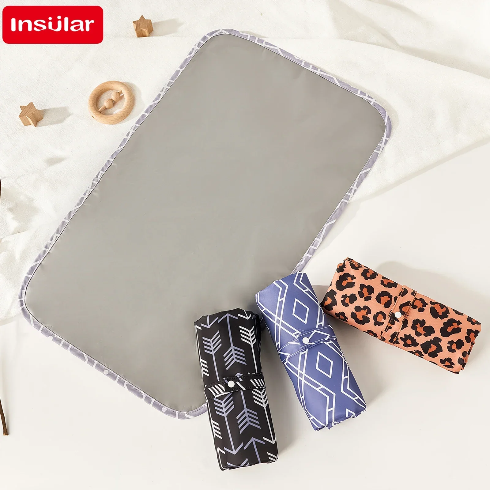 وسادة تغيير حفاضات الأطفال القابلة للطي من INSULAR مقاومة للماء لحديثي الولادة، طاولة تغيير حفاضات محمولة للأطفال الصغار، متينة من أكسفورد للأطفال
