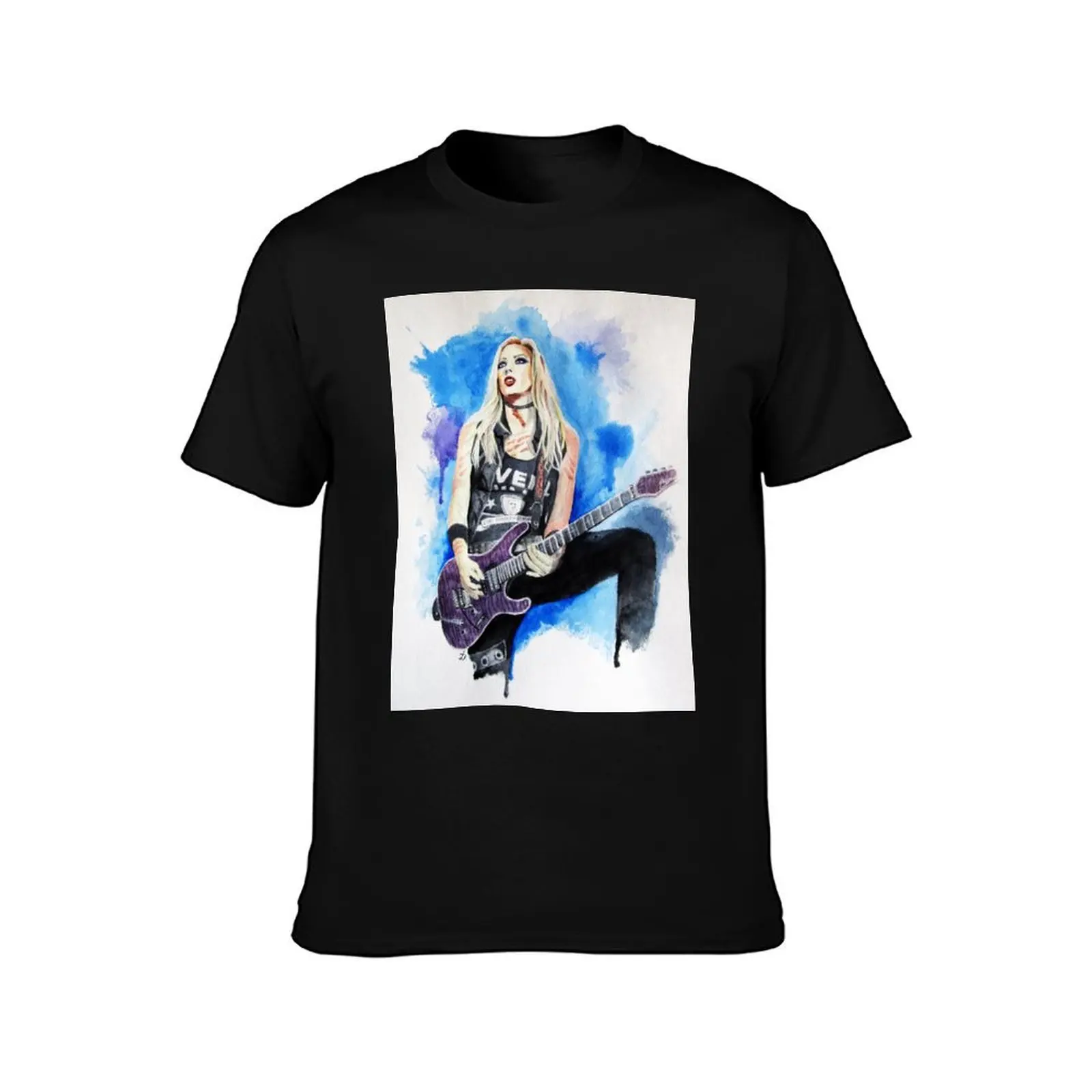 Nita Strauss Portrait. T-Shirt Summer Casual Cotton Tee Oversized Streetwear Tops Vintage Graphic Print Unisex Men Women