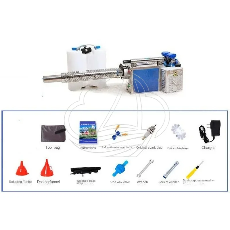 100/180 Model Agricultural Pulse Atomizing Sprayer, Single Tube Dual Mist & Smoke for Greenhouse Orchard Wheat Field Spraying