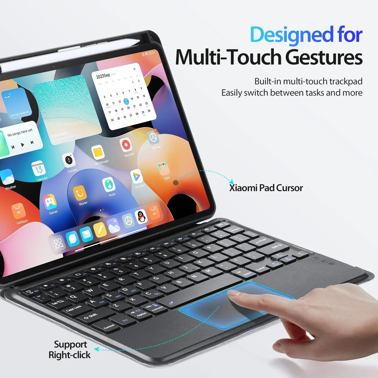 Imagem -05 - Capa Destacável do Teclado Mágico com Trackpad para Xiaomi mi Pad Pro Suporte do Lápis