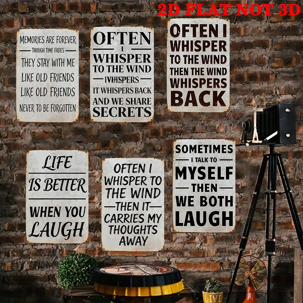 6pcs Retro Metal Signs Wall Decor Suitable for Man Cave, Office, Bar, Garage, Kitchen - And Dustproof Vintage Plaques with Theme