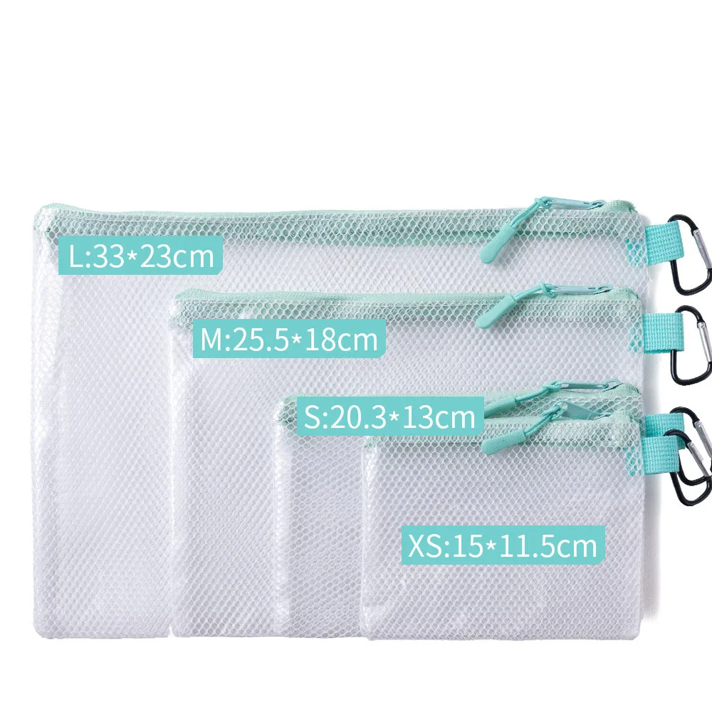 1PCS Multi-Purpose Mesh Zipper Pouches Assorted Sizes Durable Organizer for Home Office Travel Electronic Accessories
