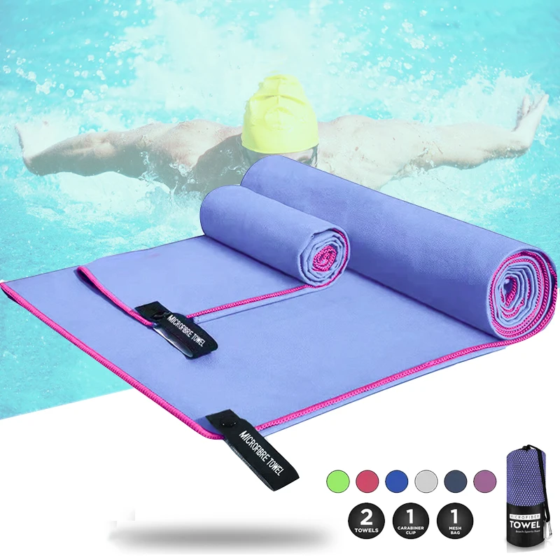 (76*152+40*80cm)Microfiber Quick Dry Fitness Sports Towel Travel Portable Wicking Yoga Swimming Bath Towel Beach Bathrobe Suit