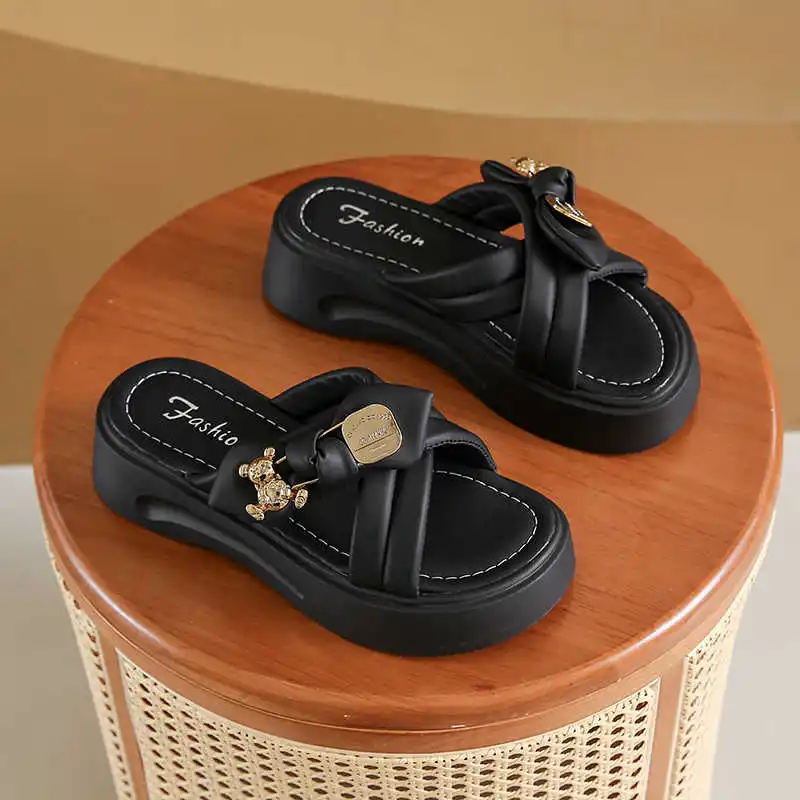 Sandalias de playa y exteriores con correa en T para mujer, chanclas para zapatos, zapatillas Slapky, deporte, otoño y primavera, 2025