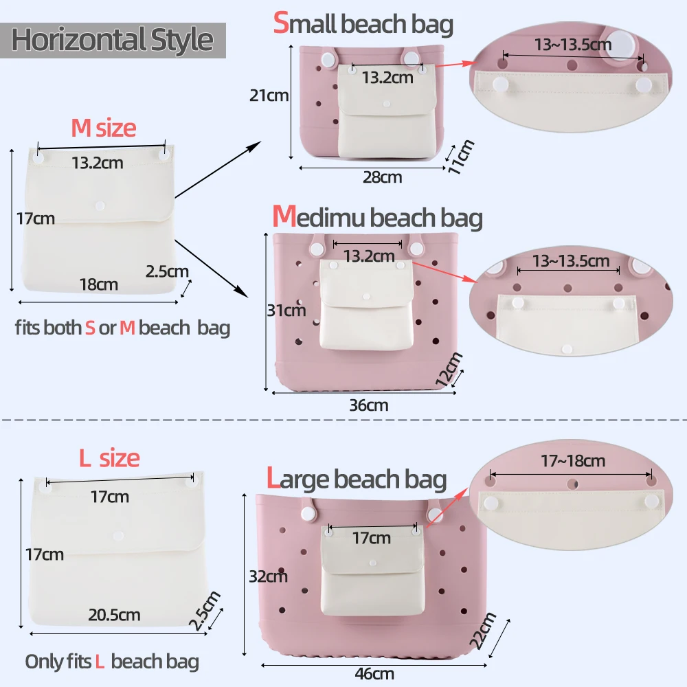 Macaron Color Summer Portable Hanging Leather Pocket Bag Insert Organizer for Beach Bag EVA  Rubber Bag Ornament Accessories