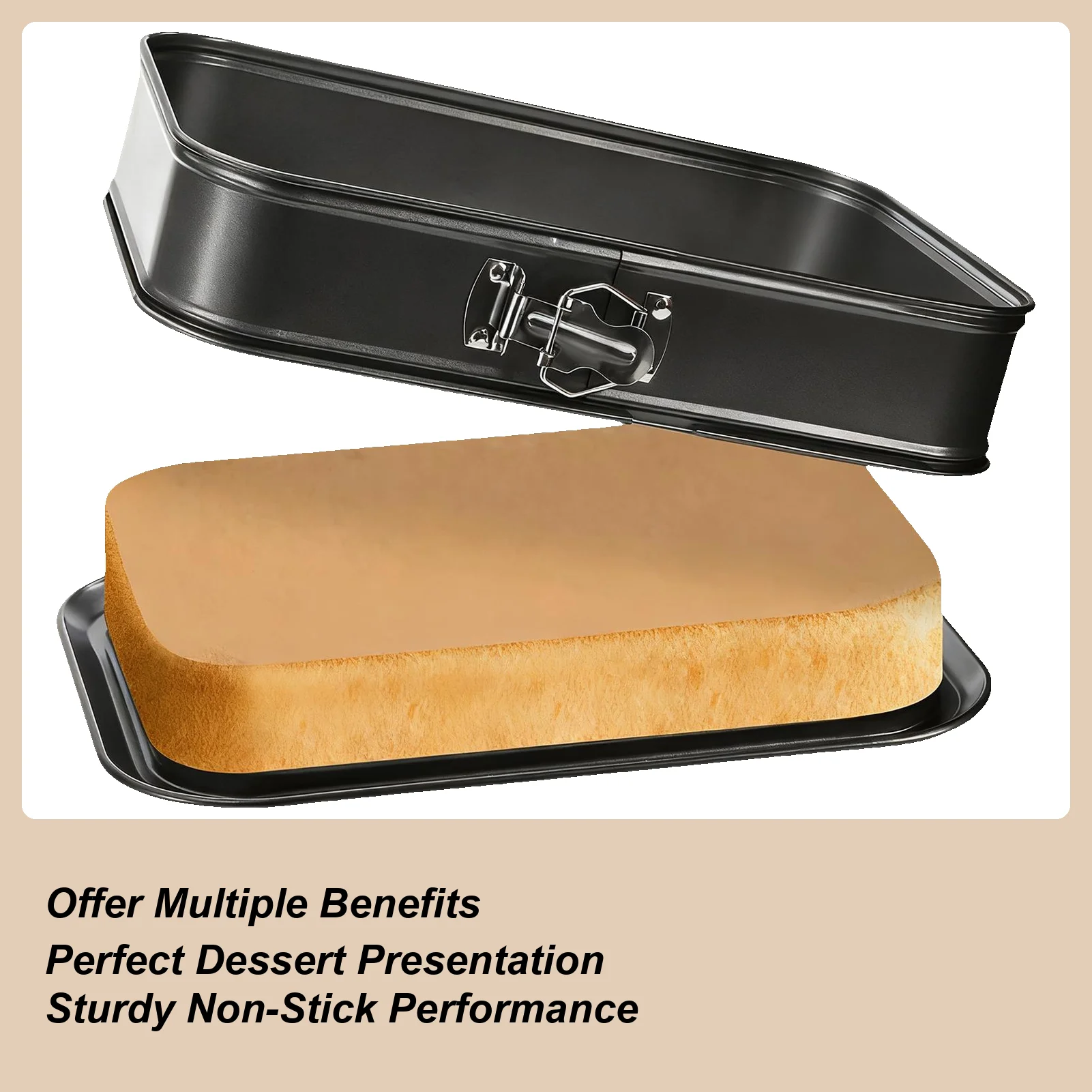 

Формы для выпечки торта, многоразовые прямоугольные легкосъемные формы для выпечки торта, лист для печенья для чизкейка, печенья, пиццы, маффина, бровейни