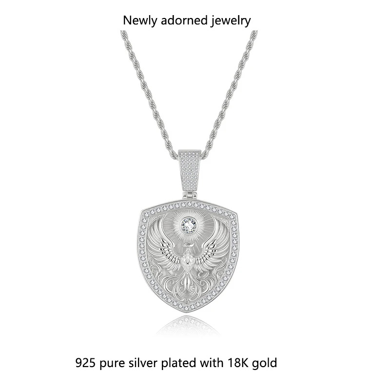

Cross-border best-selling hip-hop Nordic Viking men's vintage pure silver moissanite pendant necklace with grand design and high