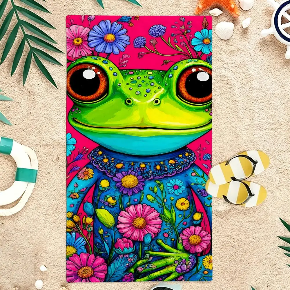 Vintage Cult Frog Towel Microfiber soft Beach Towel for Travel Fitness Sauna Bathing Camping