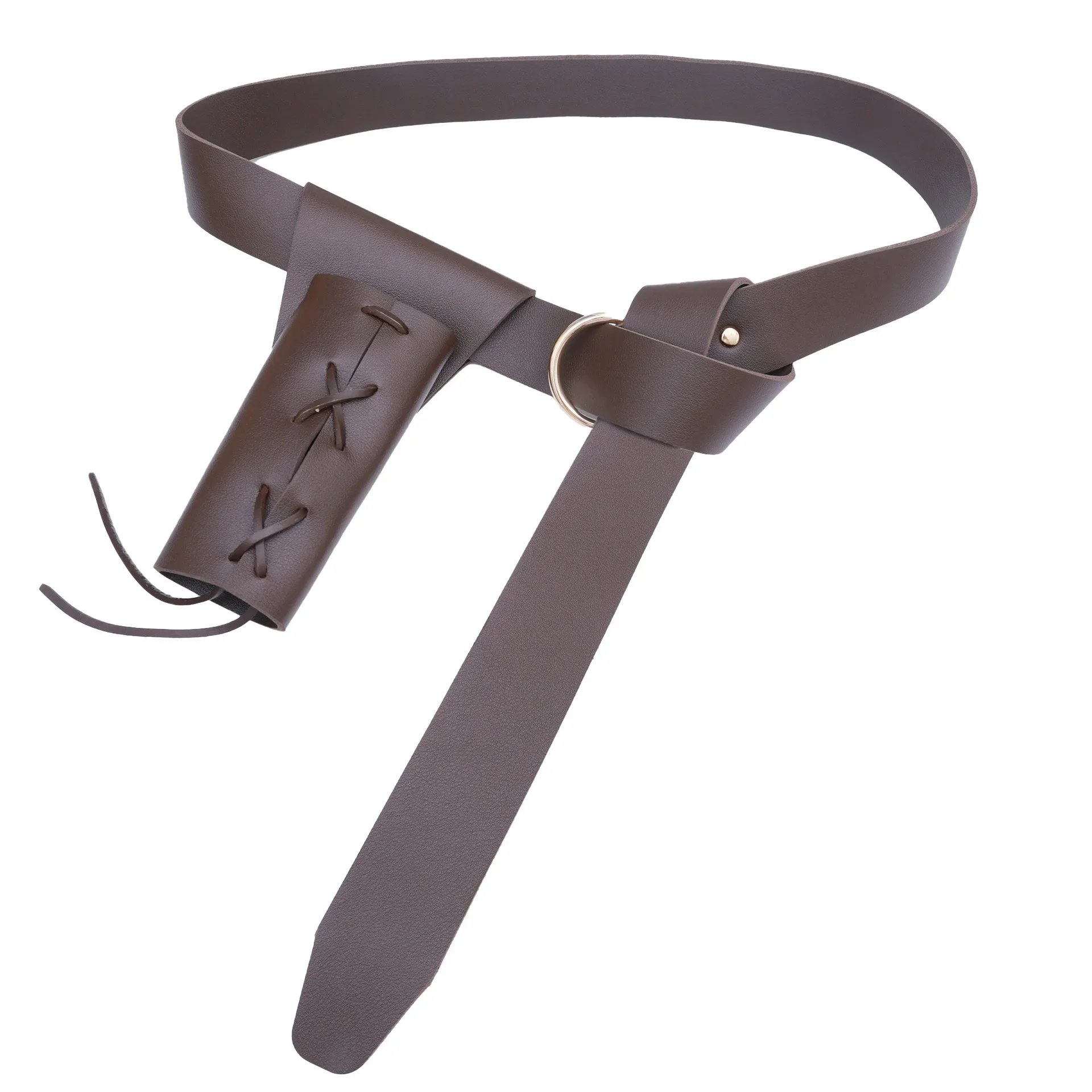 Medieval Belt Retro Viking Knight Leather Belt Knight Belt Sword Sheath Halloween Cosplay Weapon Accessories with Leather Strap