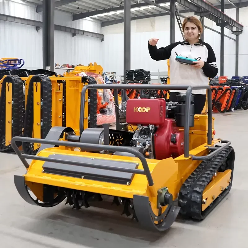 Engine 800mm 1000mm Autonomous Self Propelled diesel Crawler zero Turn Remote Control Flail Mower