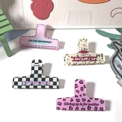American Retro Trend Cartoon Acrylic Binder Clip Ins Cute Girl Test Paper Memo Bill Photo Storage Spring Clip Office Accessories
