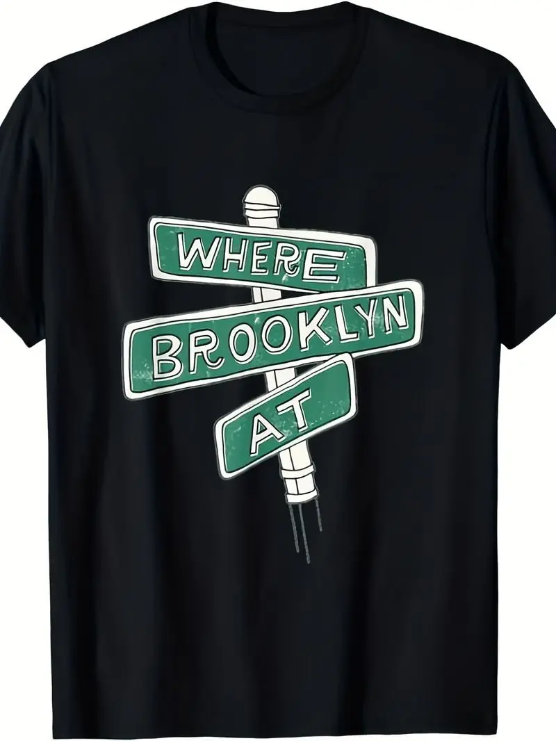 Where Brooklyn At T-Shirt Same Style For Men And Women 2025 Summer Short-Sleeved Printed T-Shirt Pure Cotton 220G Everyday