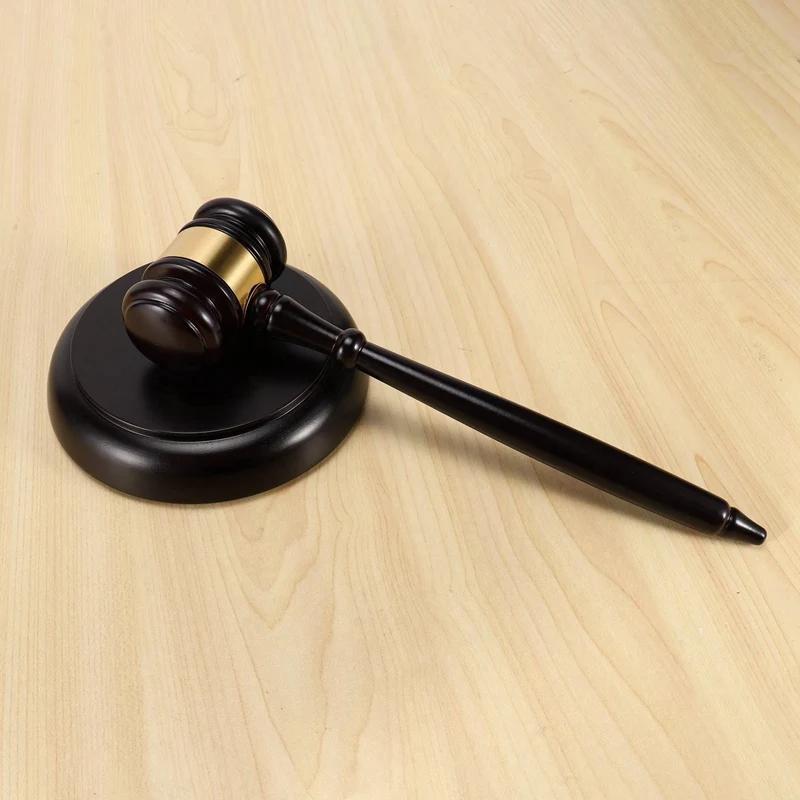 New-2X Wooden Judge's Gavel Auction Hammer With Sound Block For Attorney Judge Auction Handwork