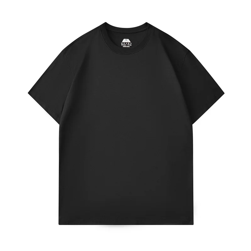 100%Cotton Couple Set Short-Sleeved T-Shirt Round Neck Solid Color Oil-Proof Water-Proof Stain-Proof Summer New Leisure MensWear