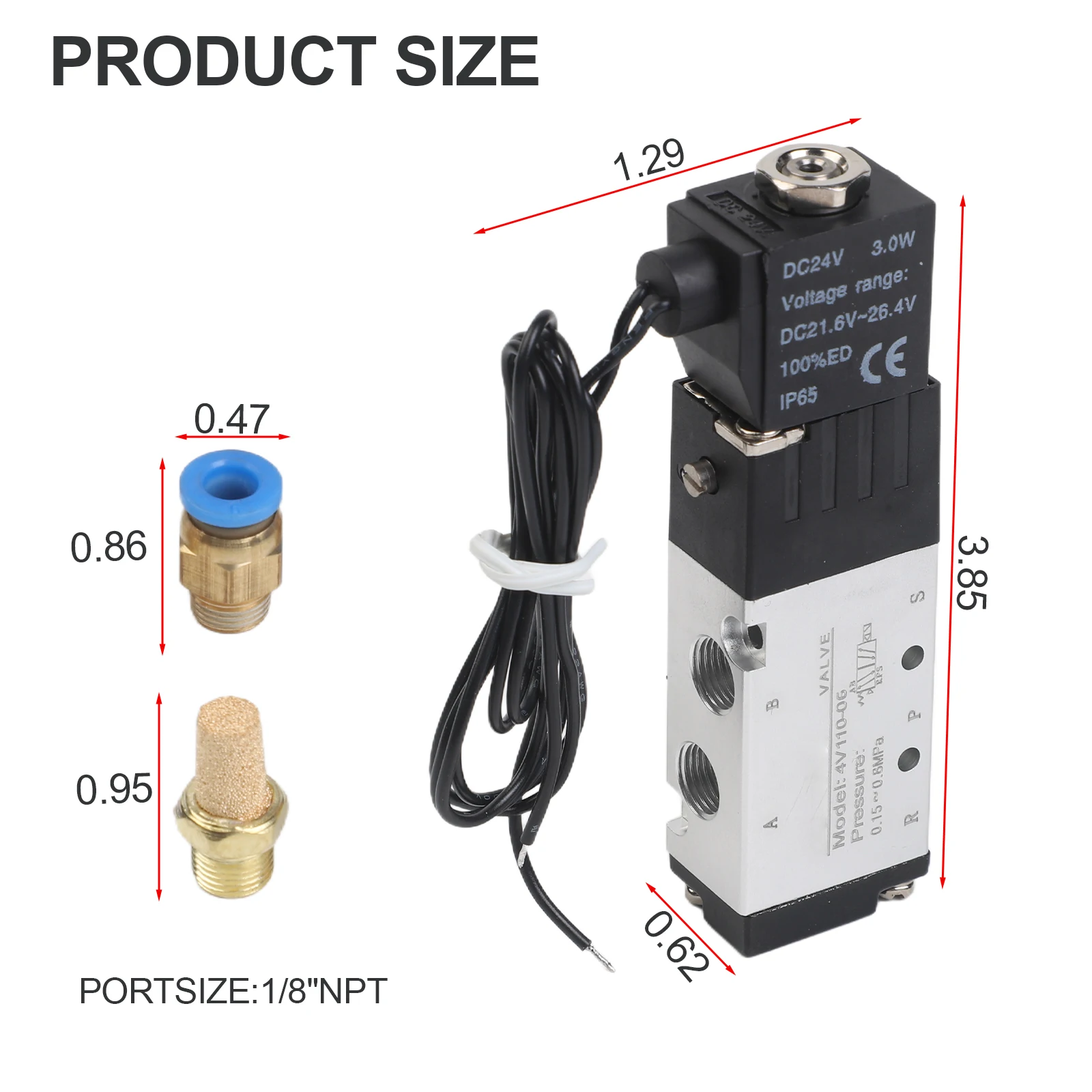 24V DC ソレノイドバルブ 2 ポジション 5 ウェイ、アルミニウム構造と高性能用の統合濾過機能付き