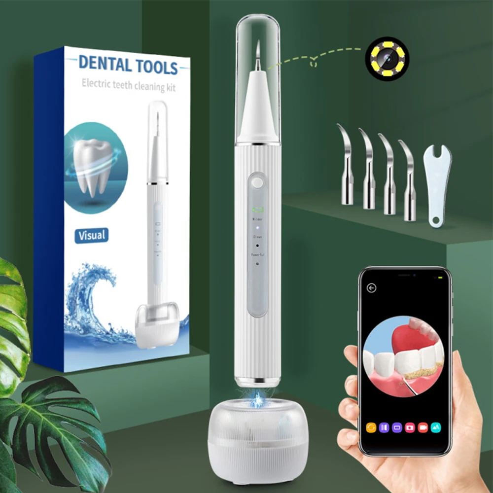 Ultrasonic Dental Scaler Electric Teeth Plaque Calculus Remover With HD Camera Oral Tooth Tartar Cleaner Dental Stains Removal