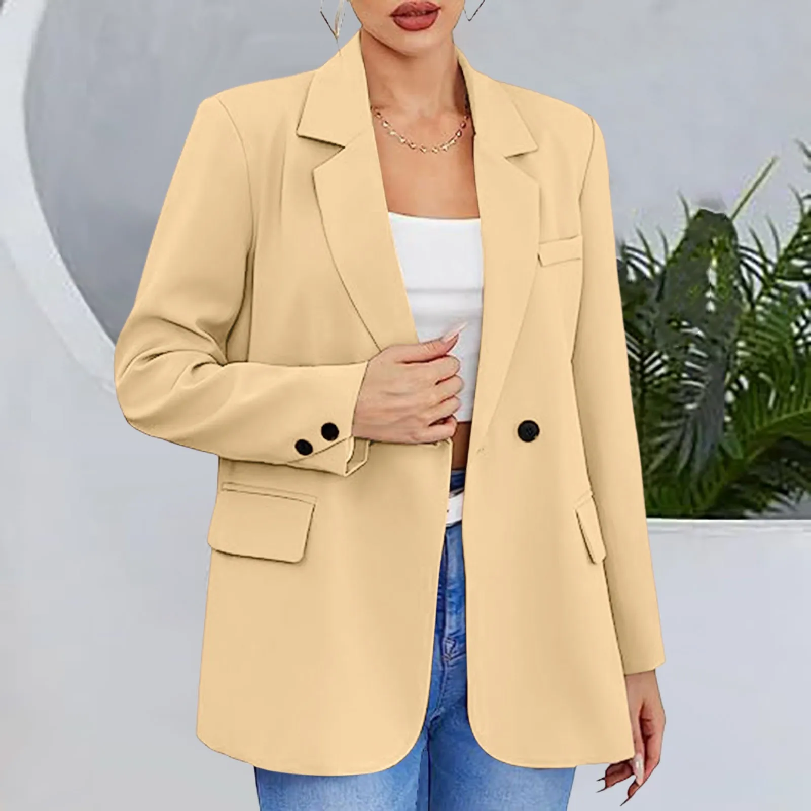 Women Coat Spring Autumn Khaki Suit 2023 New Fashion Korean Long Sleeve Blazers Woman Jacket Casual Office Ladies Blazer Tops