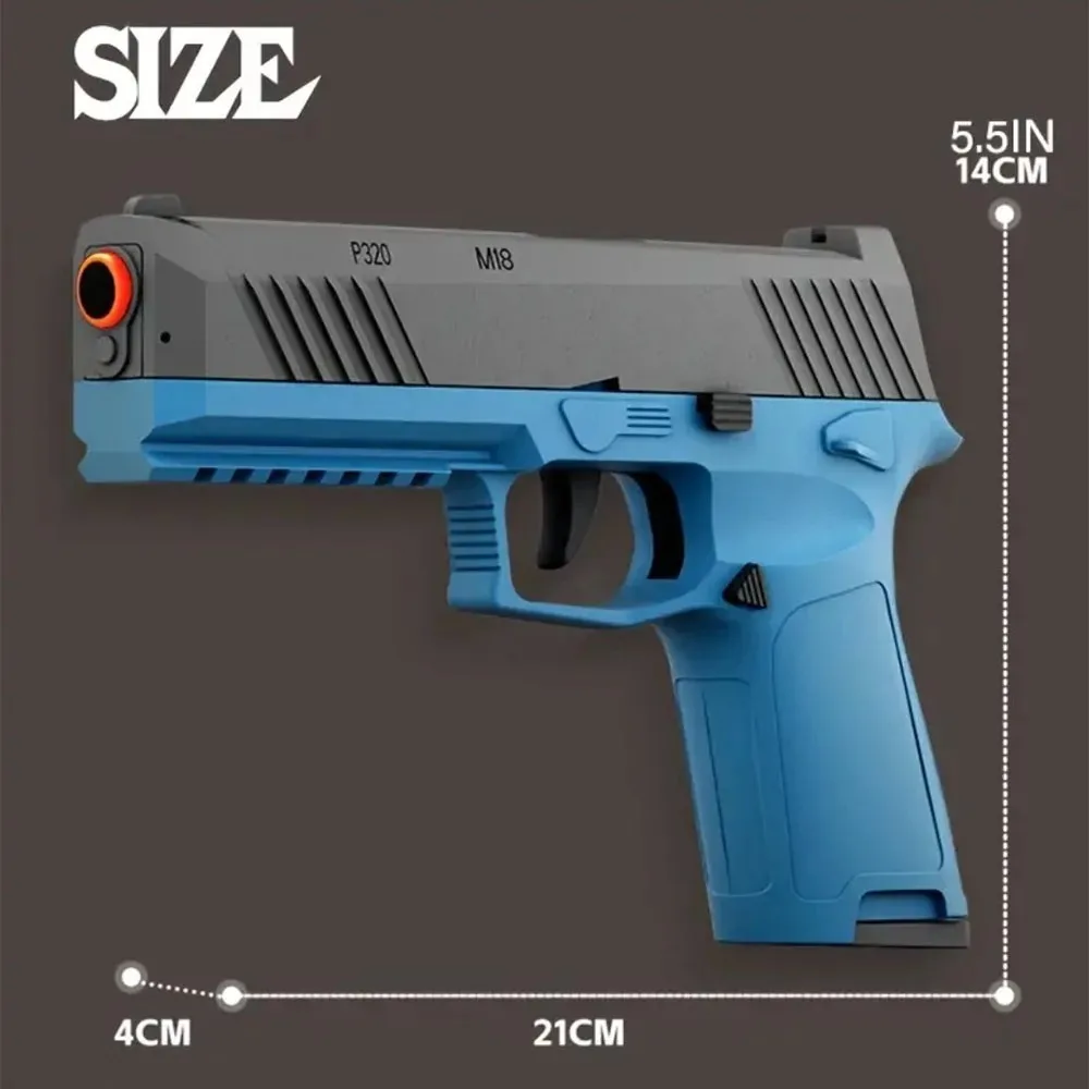 P320 Shell Throwing Continuous Firing Blowback Soft Bullet Toy Gun Outdoor Sport Shooting Game Christmas Gift