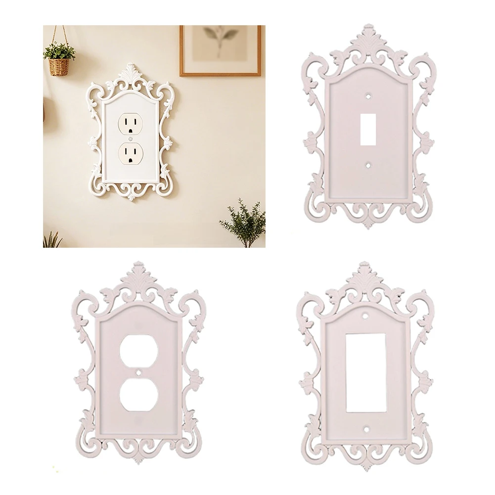 Gothic-style Switch Panel Decorative Wall Plate, Victorian Pattern, PC Material, American-Standard Socket, For Home Use