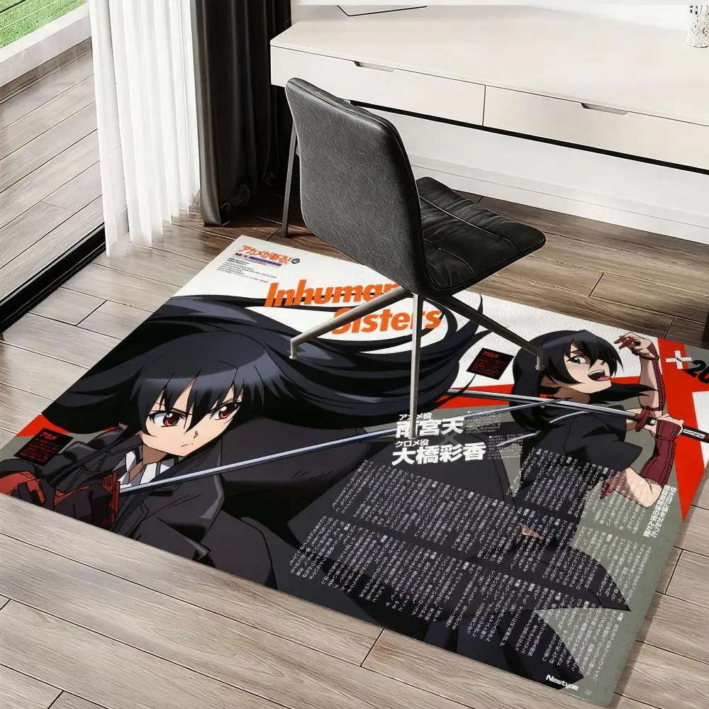 مثير A-Akame Ga قتل الألغام الكلمة حصيرة لينة سميكة عدم الانزلاق سجادة باب لغرفة المعيشة ديكور المنزل الفانيلا السجاد #2