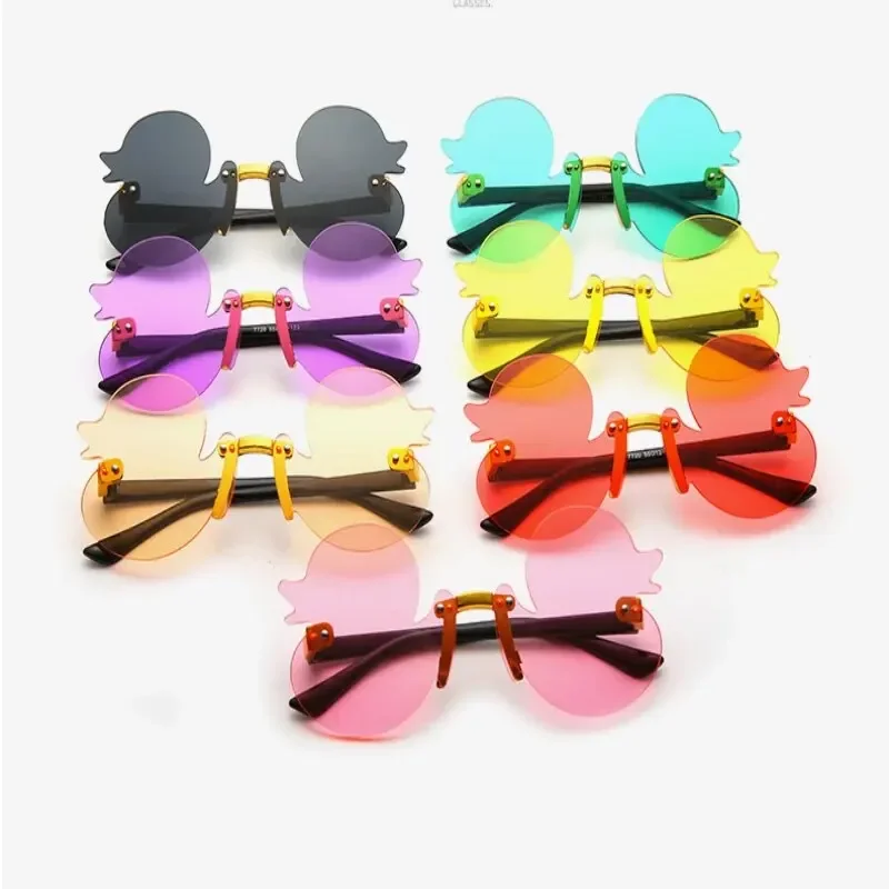 Stylish Cute Kids Sunglasses Rimless Cartoon Duck-Shaped Sunshade UV Protection Glasses Party Decoration Glasses For Kids image 2