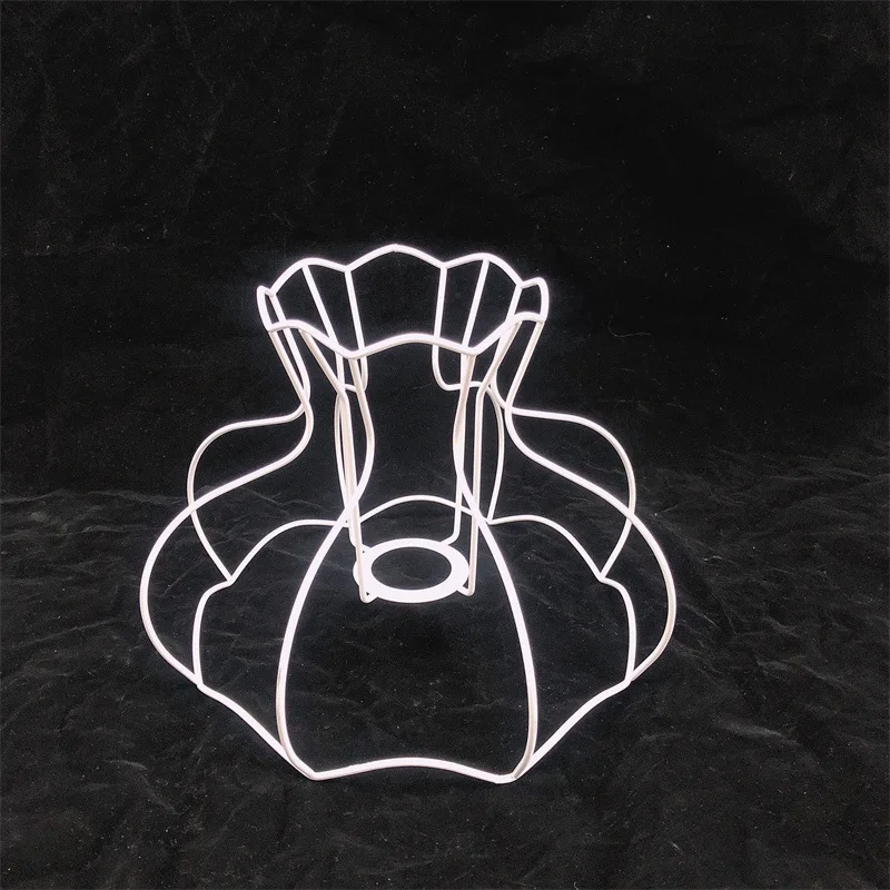 Lamp Shade Ring Frame with European Fitter E27, Lampshade Holder Wire Frame DIY Drum Ring for Table Floor Lamp White