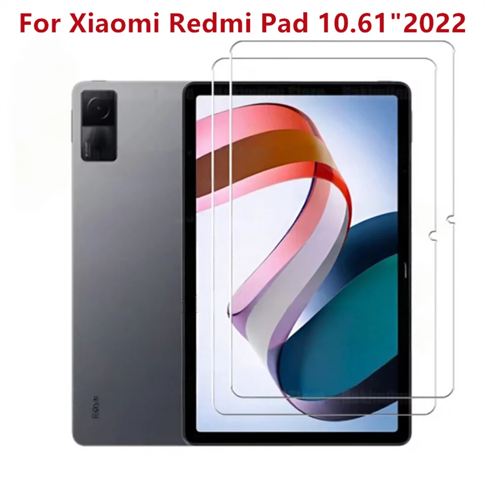 2PCS 9H Tempered Glass Screen Protector For Xiaomi Redmi Pad 10.61 Inch 2022 Anti-Scratch Explosion Proof Tablet Protective Film