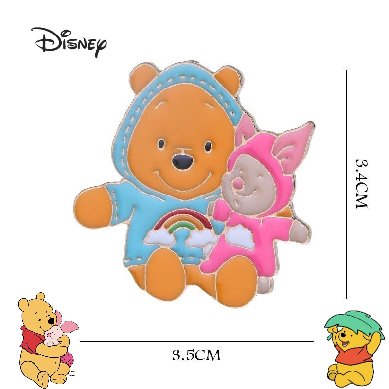 Broszka z kreskówki Disneya Kubuś Puchatek, kreatywna, kawaii, dla chłopców i dziewcząt, delikatny dodatek, zawieszka, prezent na Boże Narodzenie.