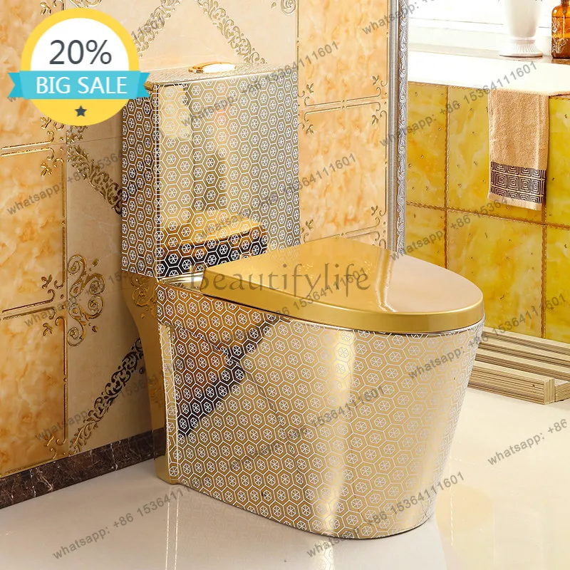 European-style golden toilet super swirl siphon silent deodorant toilet