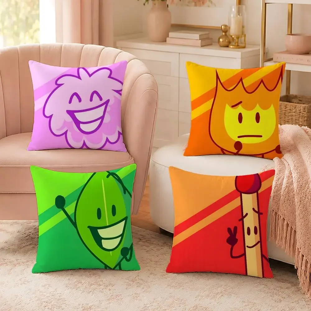 Funny Cartoon Battle for Dream Island Cushion Cover Custom Plush Pillow Cover Soft Cloud Comfort for Sofa Bed Couch