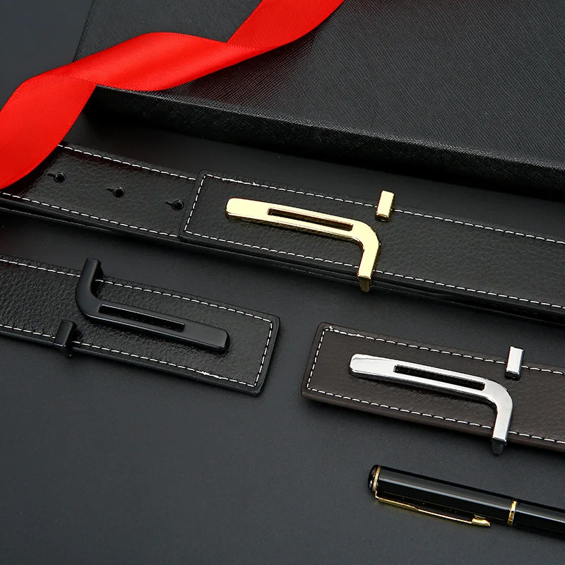 Men's Genuine Leather Belt with a Pin Buckle, Featuring an Alloy Buckle - Available in Brown and Black, Perfect for Business and